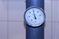 Temperature sensor is analog on chimney heating of an industrial building.