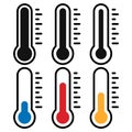 Temperature Symbol Set . Thermometer showing the temperature . Thermometer icon. Vector illustration. Royalty Free Stock Photo