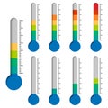Temperature Symbol Set . Thermometer showing the temperature . Thermometer icon. Vector illustration. Royalty Free Stock Photo