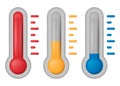 Temperature Symbol Set . Thermometer showing the temperature . Thermometer icon. Vector illustration. Royalty Free Stock Photo