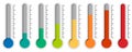 Temperature Symbol Set . Thermometer showing the temperature . Thermometer icon. Vector illustration. Royalty Free Stock Photo