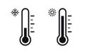 Temperature Symbol Set .Three vector thermometer showing the temperature