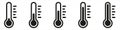 Temperature Symbol Set .Three vector thermometer showing the temperature . Thermometer icon Royalty Free Stock Photo