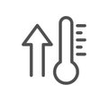 Temperature and thermometer related icon.