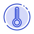 Temperature, Thermometer, Weather Blue Dotted Line Line Icon