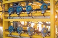 Temperature transmitter gauge at offshore oil and gas construction platform