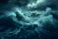 Tempest\'s Symphony: Ocean\'s Fury Unleashed. Concept Ocean Waves, Stormy Weather, Dramatic Sky,