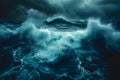 Concept Ocean Photography, Stormy Skies, Tempests Wrath Oceans Fury Under Brooding Skies