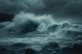 Tempestuous waters Stormy sea with powerful waves crashing dramatically