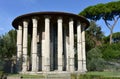 Tempio di Ercole Vincitore or Temple of Hercules Victor. Ancient Roman Greek classical style temple. Rome, Italy. Royalty Free Stock Photo
