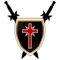 Templar Shield vector icon. Royalty Free Stock Photo