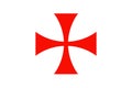 Templar cross. Patea cross red symbol of the Order of the Templar. Spiritual chivalric order founded in the Holy Land in 1119 Royalty Free Stock Photo