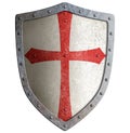Templar or crusader knight's metal shield isolated Royalty Free Stock Photo