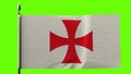 Templar knights flag waving on the spear.