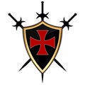 Templar Shield icon. Royalty Free Stock Photo