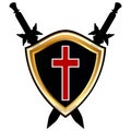 Templar Shield vector icon. Royalty Free Stock Photo
