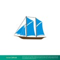 Blue Boat Sailing Icon Vector Logo Template Illustration Design. Vector EPS 10. Royalty Free Stock Photo