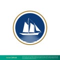 Badge Boat Sailing Icon Vector Logo Template Illustration Design. Vector EPS 10. Royalty Free Stock Photo