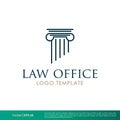 Pillar Greek, Column Law Office, Law Firm, Attorney Icon Vector Logo Template Illustration Design. Vector EPS 10. Royalty Free Stock Photo