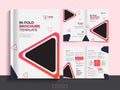 Clean corporate bi fold business brochure design template in A4 format