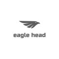Simple Minimalist Eagle Hawk Falcon Bird Head Sport Apparel Logo Design Vector