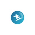 Illustration Vector Graphic of Skier in Blue Color Logo Royalty Free Stock Photo