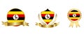 Uganda Flag icon . web icon set . icons collection flat. Simple vector illustration.