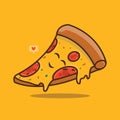 Cute pizza smile cartoon logo character mascot illustration