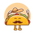 Cute taco cartoon mascot logo cartoon character 