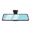 Vector cartoon car rearview mirror