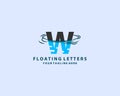 Letter W logo template with wave style, Water wave logo Royalty Free Stock Photo