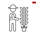 illustration of farmer line icon