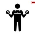 illustration of gym glyph icon Royalty Free Stock Photo