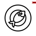illustration of fish line icon