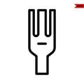 illustration of fork line icon