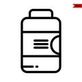 illustration of vitamin bottle line icon