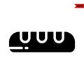 illustration of baguette glyph icon
