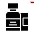 illustration of pill bottle glyph icon Royalty Free Stock Photo