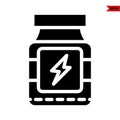 illustration of electric bottle glyph icon Royalty Free Stock Photo