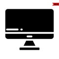illustration of monitor glyph icon Royalty Free Stock Photo