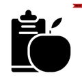 illustration of apple and clipboard glyph icon Royalty Free Stock Photo