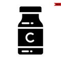 illustration of jar of vitamins glyph icon