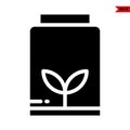 illustration of jar with leaves glyph icon Royalty Free Stock Photo