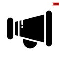 illustration of megaphone glyph icon