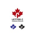 Premium Elegant Letter C Canada Maple Leaf Logo Design