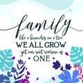 Family like Branches Quote vector Natural Background