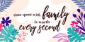 Family Home Love Quote Worth Every Second vector Natural Background Royalty Free Stock Photo