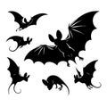 Fledermaus silhouette on white background Royalty Free Stock Photo