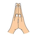 Anjali Mudra Prayer Pose Yoga Illustration Royalty Free Stock Photo