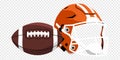 American Football and Helmet Duo sports concept Royalty Free Stock Photo
